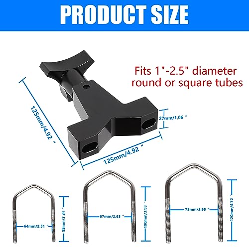 Kavius High Lift Jack Mount, KAVIUS Hi Lift Jack Tube Mount 1-2.5" Compatible with Polaris RZR Offroad Universal Vehicle Truck Adjustable High Lift Jacks Mounting - Image 5