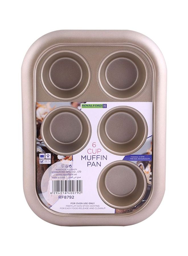 Royalford 6-Cup Muffin Pan Rose Gold - Image 2