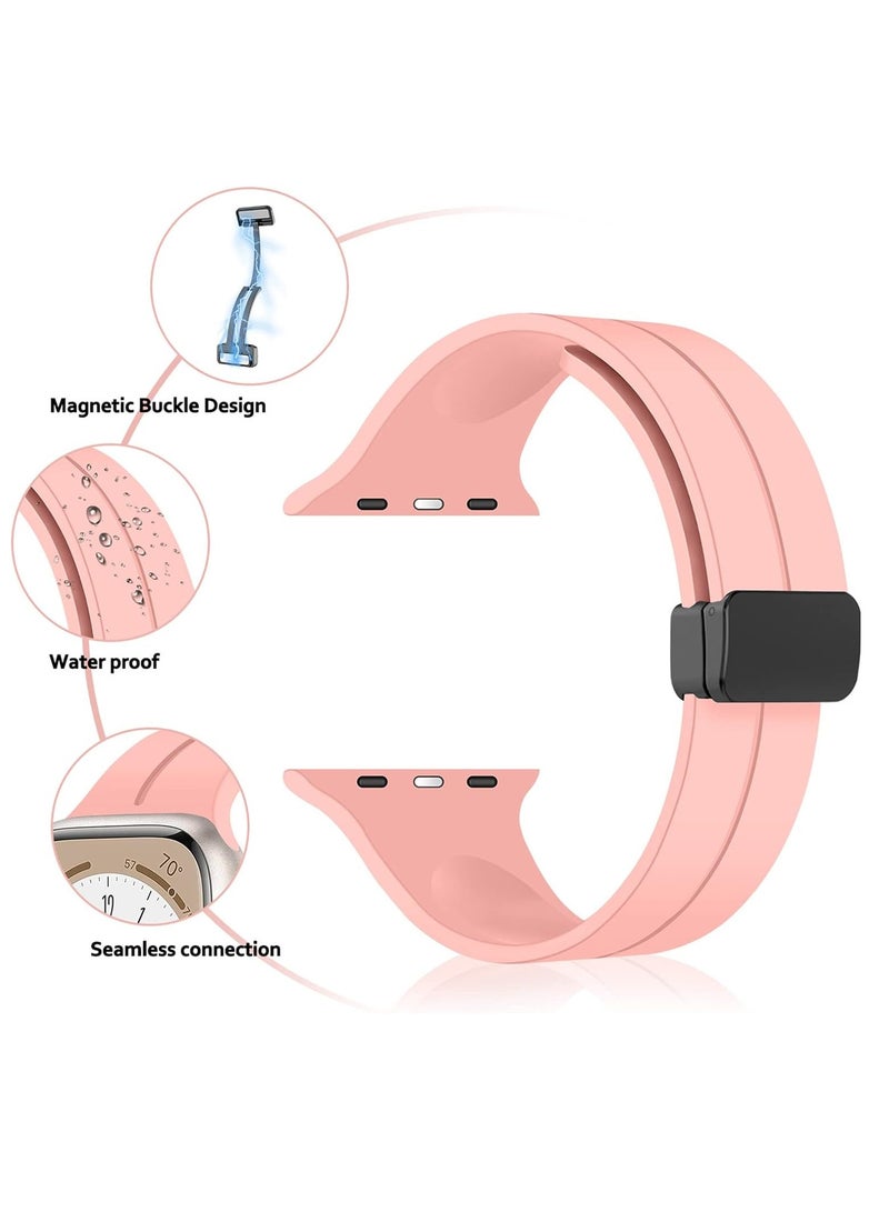 DUSALA for Apple Watch Band 42mm 44mm Quick Release - Skin-Friendly Soft Silicone Sport Watch Band for Men Women, Magnetic Folding Clasp Silicone Strap - Image 2