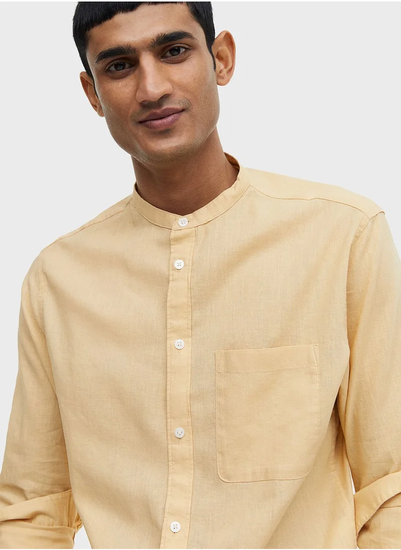 H&M Grandad Collar Regular Fit Shirt