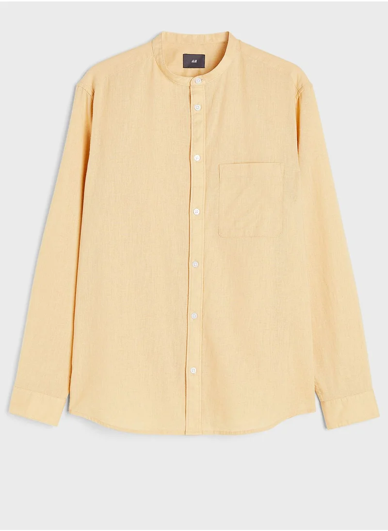H&M Grandad Collar Regular Fit Shirt