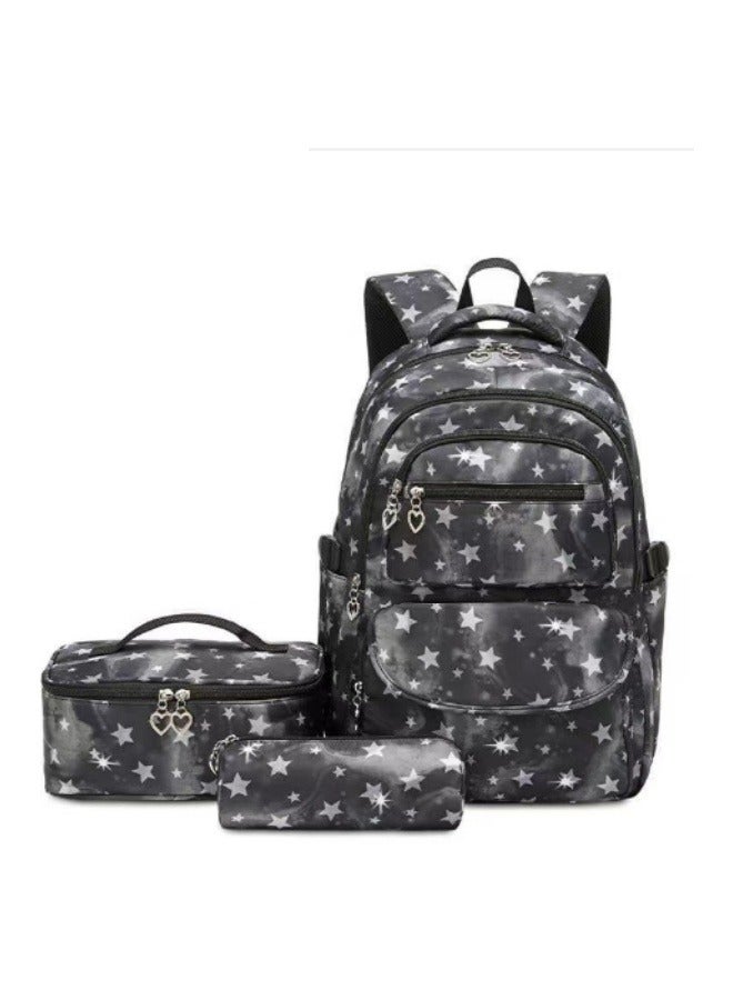 MIXDE 3-piece Girls' Backpack, Lightweight And Breathable For Teenagers, Elementary School Girls' Backpack, Cute Backpack For Teenagers