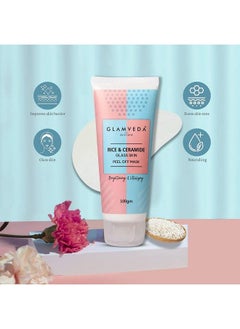 Glamveda Rice & Ceramide Korean Glass Skin Combo Gift Pack ; Skin Brightening & Anti Dullness ; Face Wash Facial Kit & Peel Off Mask ; Sls Paraben Free  - Image 5