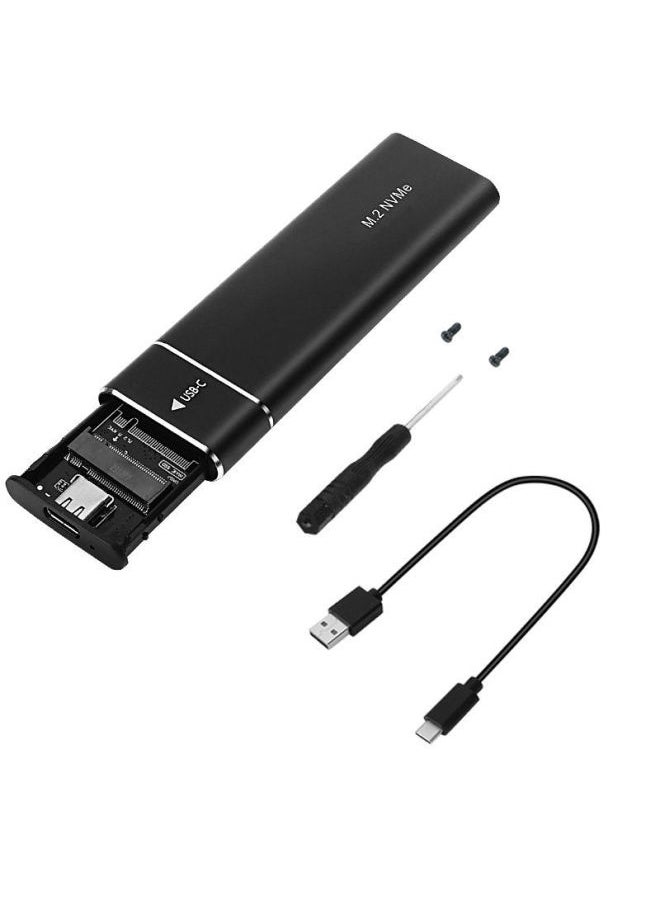 ماركة غير محددة QCV.USB 3.1 10G M.2 حافظة محرك الحالة الصلبة بروتوكول مزدوج NGFF NVME محرك الأقراص الصلبة الخارجي M2 للكمبيوتر المحمول - اللون: أسود-M. 2 [NVME] بروتوكول واحد مع خط C-A  - Image 1
