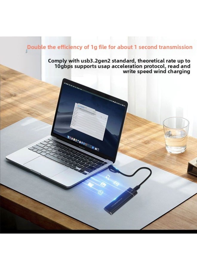 ماركة غير محددة QCV.USB 3.1 10G M.2 حافظة محرك الحالة الصلبة بروتوكول مزدوج NGFF NVME محرك الأقراص الصلبة الخارجي M2 للكمبيوتر المحمول - اللون: أسود-M. 2 [NVME] بروتوكول واحد مع خط C-A  - Image 4