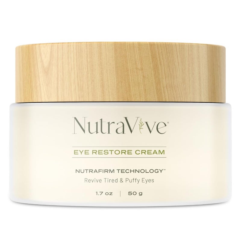NutraVive Eye Restore Cream Under Eye Cream For Puffiness And Bags Under Eyes 17 Oz Revive Firm Lift Tired Eyes Reduce Fine Lines Wrinkles AntiAging Collagen Boosting for Men Women - Image 1