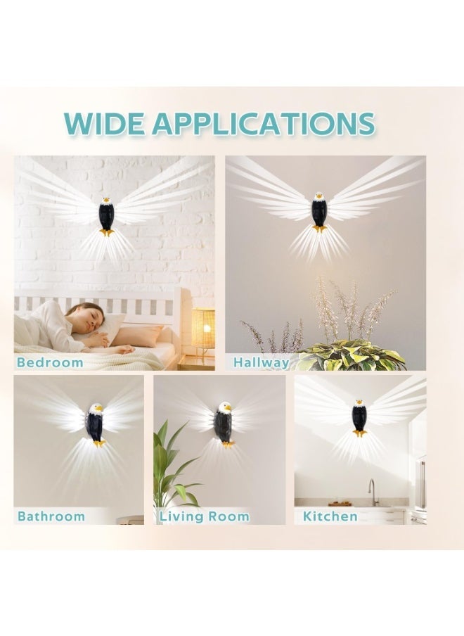 JAJEEK Bald Eagle Wall Lamp | Remote-Controlled Magnetic LED Light | USB Rechargeable & Battery Operated Indoor Decor Light - Image 2