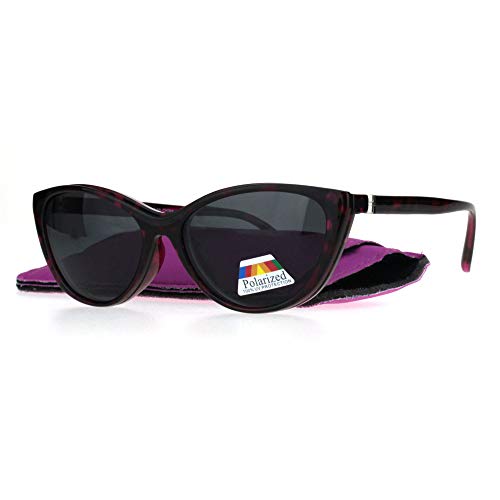 SA106 Cateye Magnetic Clip On Polarized Sunglasses On Bifocal Reading Glasses (Purple Tortoise, 2.00, x) - Image 3
