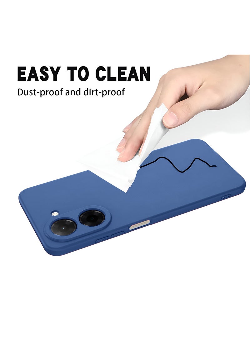 دبليو تيك غطاء سلكوني ناعم سائل فائق الجودة لجهاز Xiaomi Redmi A5 4G 2025 (MCRPSN) - الأزرق الداكن - Image 4