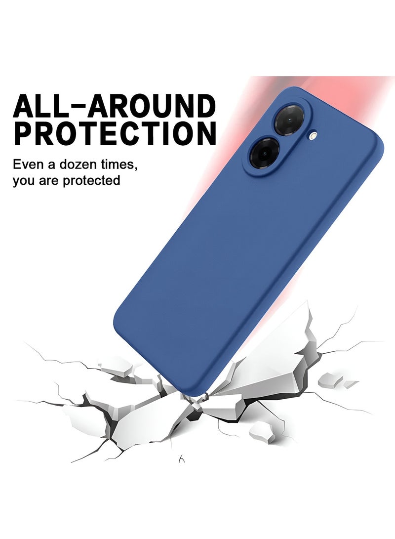 دبليو تيك غطاء سلكوني ناعم سائل فائق الجودة لجهاز Xiaomi Redmi A5 4G 2025 (MCRPSN) - الأزرق الداكن - Image 3