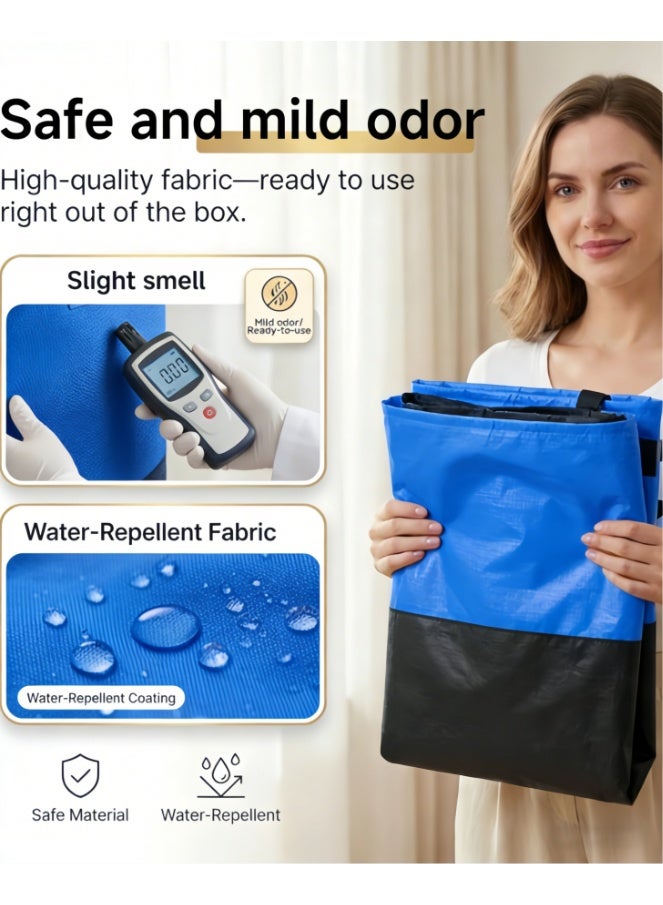 Extra Large Moving Bags with Drawstring Closure & Carrying Handles, Waterproof Durable Clothes Storage Bags, Space Saving Oversized Storage Bag Organizer for Moving, Traveling (D-400M-BLUE) - Image 5