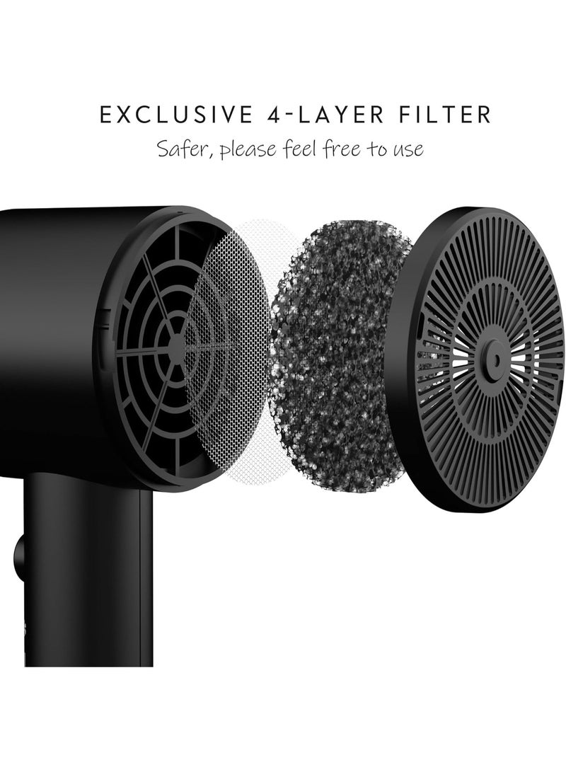 AINA Hair Dryer with Diffuser, Blow Dryer for Women | Advanced Ionic Technology, Ceramic Coating | Cold Shot Features Turbo Heat for Fast Drying and Shine 230V/BS Plug - Image 5