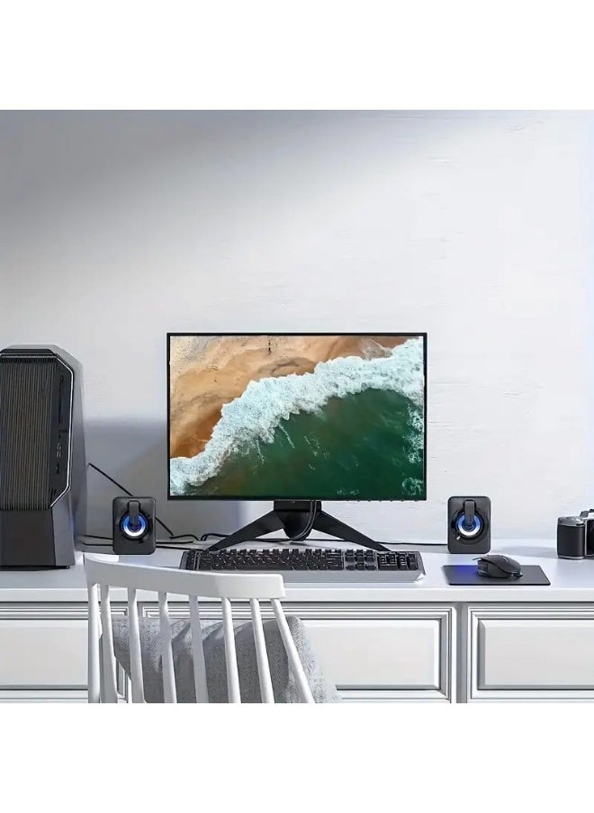 ShebSheb - Small USB Powered 3.5mm Aux Desktop Computer Speakers,PC Speakers for Desktop,Single Size 9x6.7x6.2 cm - Image 1