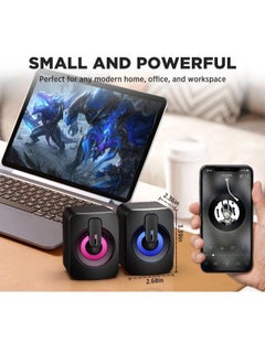 ShebSheb Small USB Powered 3.5mm Aux Desktop Computer Speakers,PC Speakers for Desktop,Single Size 9x6.7x6.2 cm  - Image 4