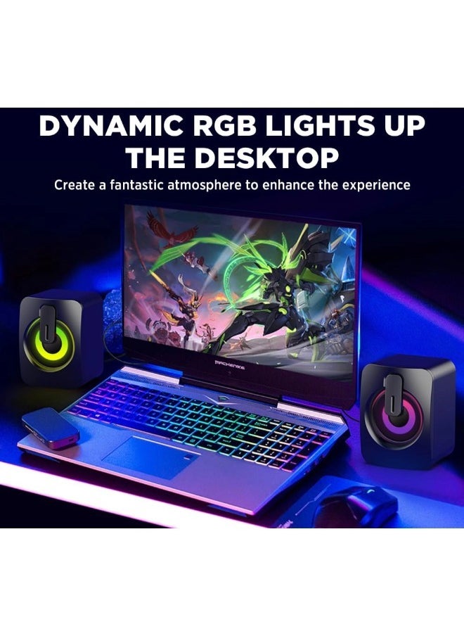 ShebSheb - Small USB Powered 3.5mm Aux Desktop Computer Speakers,PC Speakers for Desktop,Single Size 9x6.7x6.2 cm - Image 1