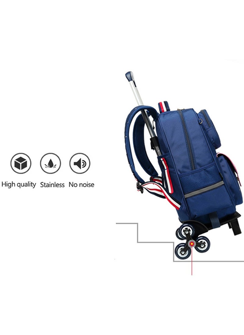 Eazy Kids - Eazy Kids Astronaut School bag with Universal TROLLEY - Blue - Image 1