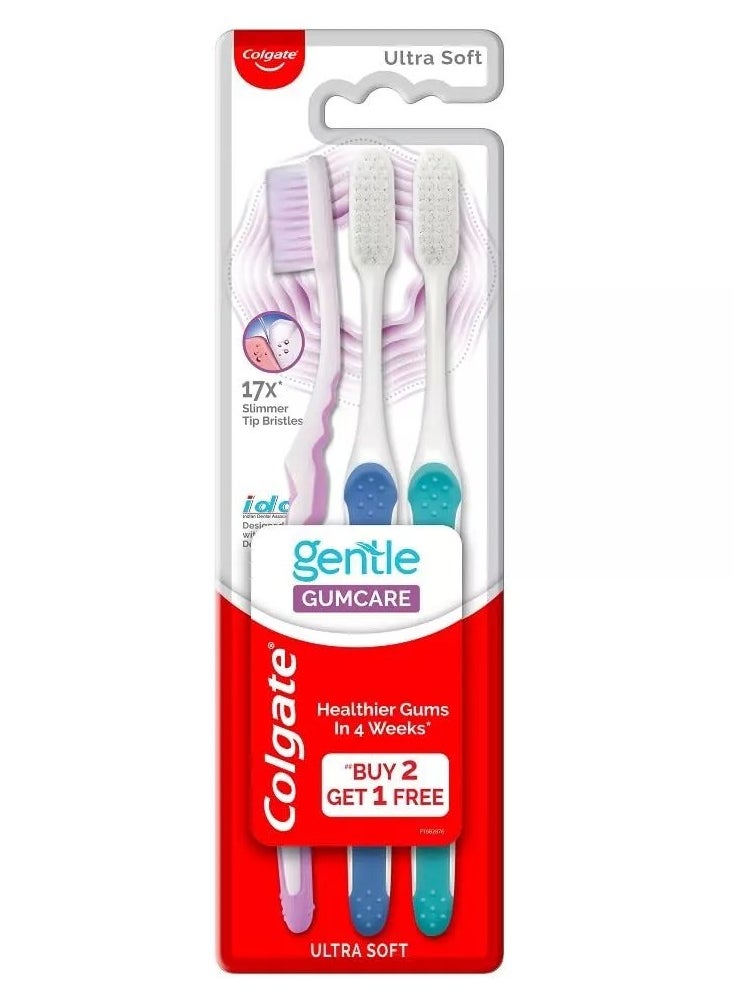 Colgate Gentle Gumcare Toothbrush ultra soft multicolour pack of 3 - pzsku/Z74112D86D74F707853C1Z/45/_/1734780253/626ea7fa-da90-4ee7-92d9-cf2f1c8276e3