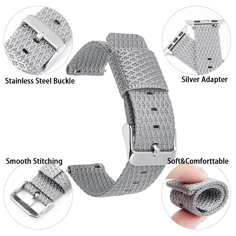Bluejw Multi-Color Mesh Nylon Replacement Watch Strap for Apple Watch Series 9/8/7/6 – 38mm & 40mm / 42mm & 44mm / 45mm & 49mm Bands, Breathable Lightweight Sport Band - Image 4