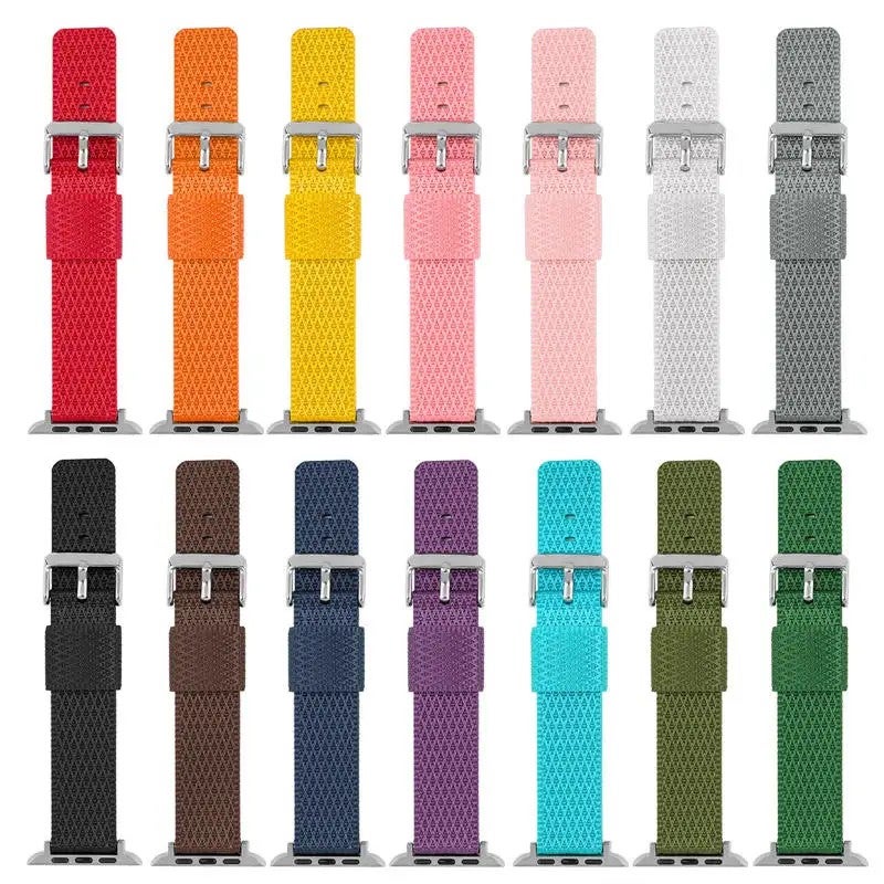 Bluejw Multi-Color Mesh Nylon Replacement Watch Strap for Apple Watch Series 9/8/7/6 – 38mm & 40mm / 42mm & 44mm / 45mm & 49mm Bands, Breathable Lightweight Sport Band - Image 2