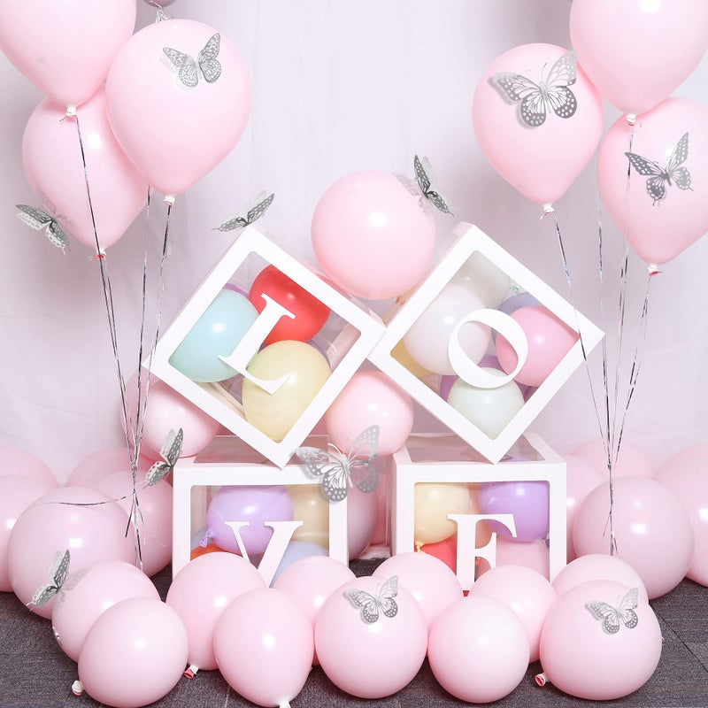 SAOROPEB 3D Butterfly Wall Decor, 48 Pcs 4 Styles 3 Sizes, Removable Metallic Wall Sticker Room Mural Decals for Kids Bedroom Nursery Classroom Party Decoration Wedding Decor DIY Gift (Sliver) - Image 2