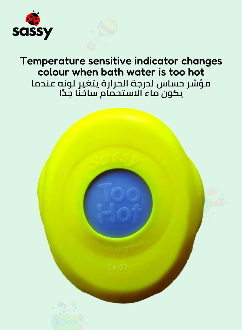 Sassy Sassy Cool Water Ducky – Baby Bath Toy with Too Hot Color Indicator, Temperature-Sensitive Safety Feature, Floating Rubber Duck for Fun & Safe Bath Time – 0+ Months - Image 4
