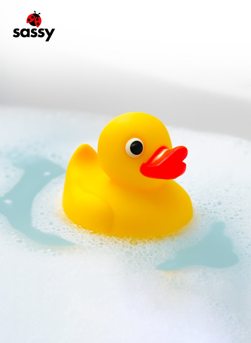 Sassy Sassy Cool Water Ducky – Baby Bath Toy with Too Hot Color Indicator, Temperature-Sensitive Safety Feature, Floating Rubber Duck for Fun & Safe Bath Time – 0+ Months - Image 2