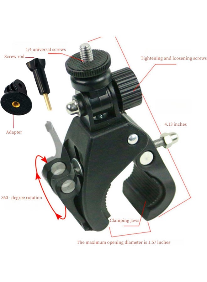 SJet Bike Camera Mount with 1/4" Screw Bicycle Camera Clamp for Bike,Motorcycle, Scooter, Gopro, Electric Vehicles, 360° Rotation Handlebar Action Camera Smartphone - Image 5