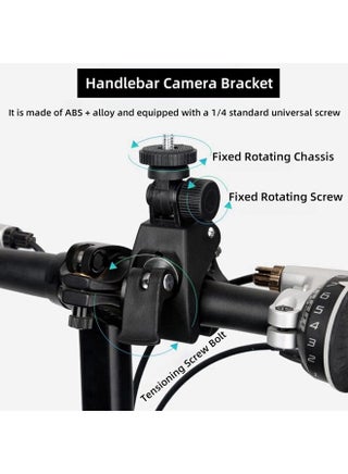 Bike Camera Mount with 1/4" Screw Bicycle Camera Clamp for Bike,Motorcycle, Scooter, Gopro, Electric Vehicles, 360° Rotation Handlebar Action Camera Smartphone - view 3