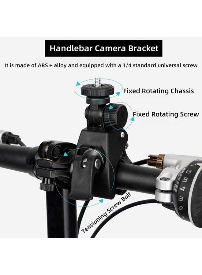 SJet Bike Camera Mount with 1/4" Screw Bicycle Camera Clamp for Bike,Motorcycle, Scooter, Gopro, Electric Vehicles, 360° Rotation Handlebar Action Camera Smartphone - Image 3