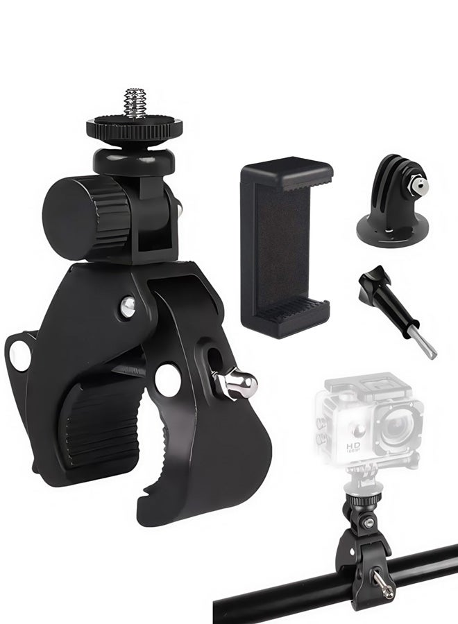 SJet Bike Camera Mount with 1/4" Screw Bicycle Camera Clamp for Bike,Motorcycle, Scooter, Gopro, Electric Vehicles, 360° Rotation Handlebar Action Camera Smartphone - Image 1