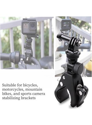 Bike Camera Mount with 1/4" Screw Bicycle Camera Clamp for Bike,Motorcycle, Scooter, Gopro, Electric Vehicles, 360° Rotation Handlebar Action Camera Smartphone - view 2