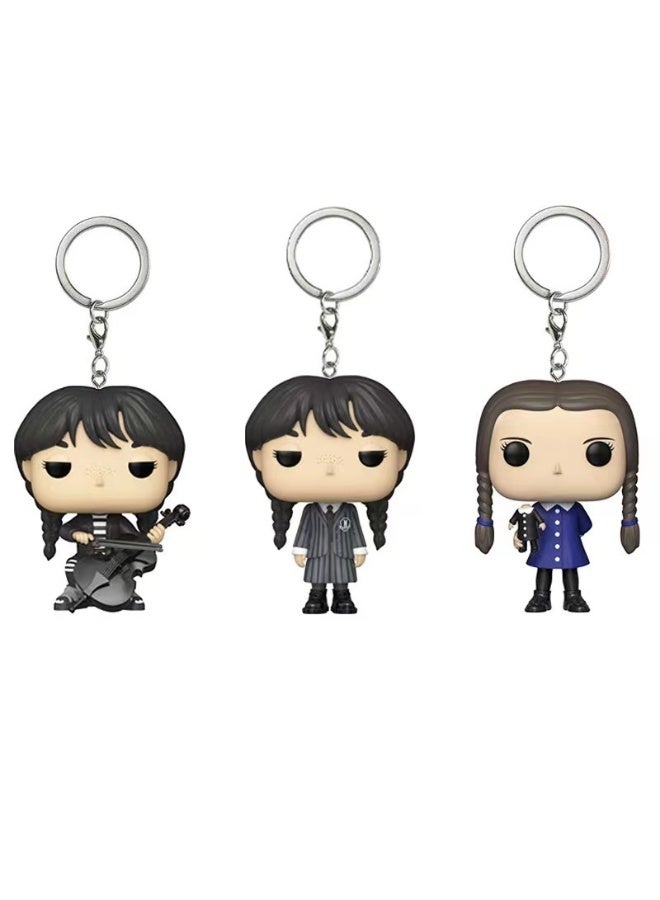 Loquat Pop! Wednesday Addams Figure Key Chain Multicolour - Image 2
