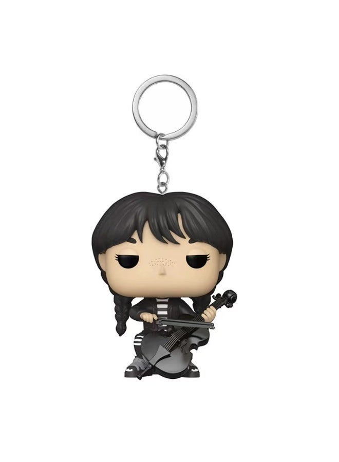 Loquat Pop! Wednesday Addams Figure Key Chain Multicolour - Image 1