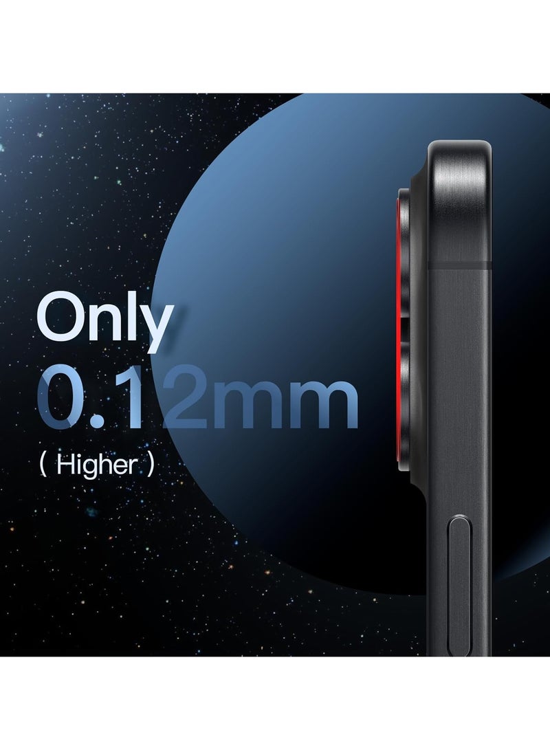 VKL Camera Lens Protector for iPhone 15 Pro 6.1-Inch and iPhone 15 Pro Max 6.7-Inch, Full Coverage 9H Tempered Glass Ring Cover, Matte Metal Plate, Case Friendly, 1-Pack (Space Black) - Image 5