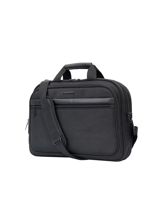 CABINPRO Premium Laptop Bag 15.6-inch Water Resistant Shoulder Computer Bag with Adjustable Shoulder Strap for Men and Women, CP013 (Black)  - Image 1