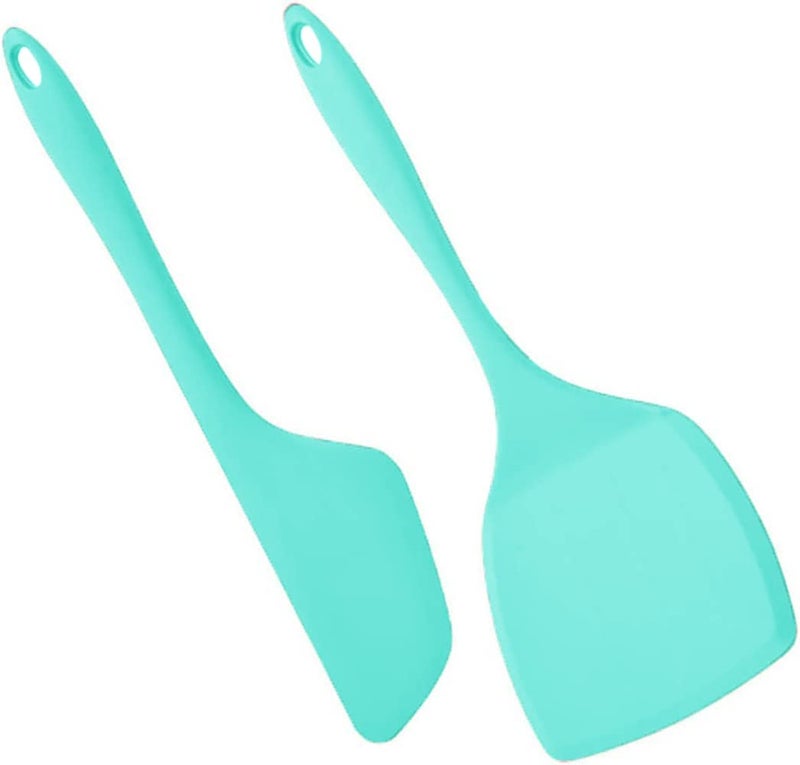 Ramkuwar Silicone Spatula Set HeatResistant Pancakes Shovel Omelette Spatula NonStick Omelet Turner for Cooking Egg Burgers Pizza Pancake SteakSky Blue - Image 1