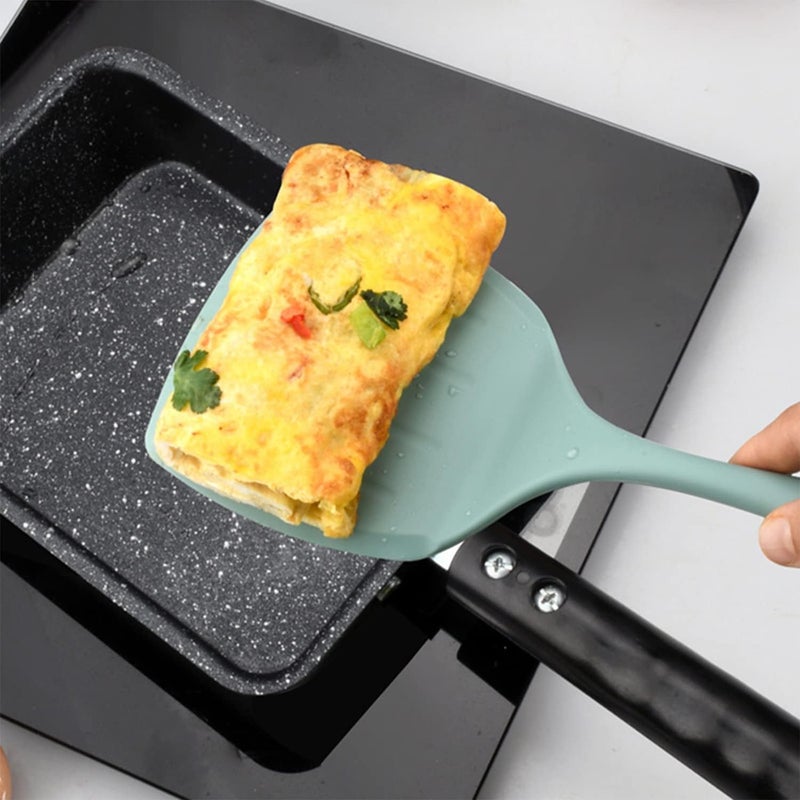 Ramkuwar Silicone Spatula Set HeatResistant Pancakes Shovel Omelette Spatula NonStick Omelet Turner for Cooking Egg Burgers Pizza Pancake SteakSky Blue - Image 5