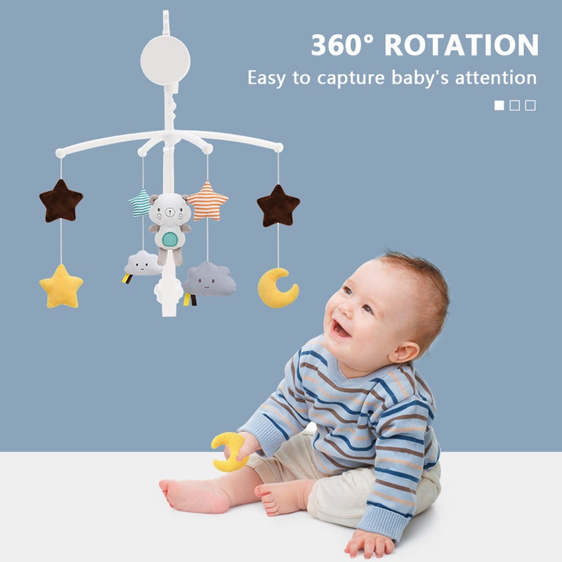 Musical Baby Crib Mobile with Hanging Rotating Toys Infant Bed Decoration for Baby Boys Girls - Image 4