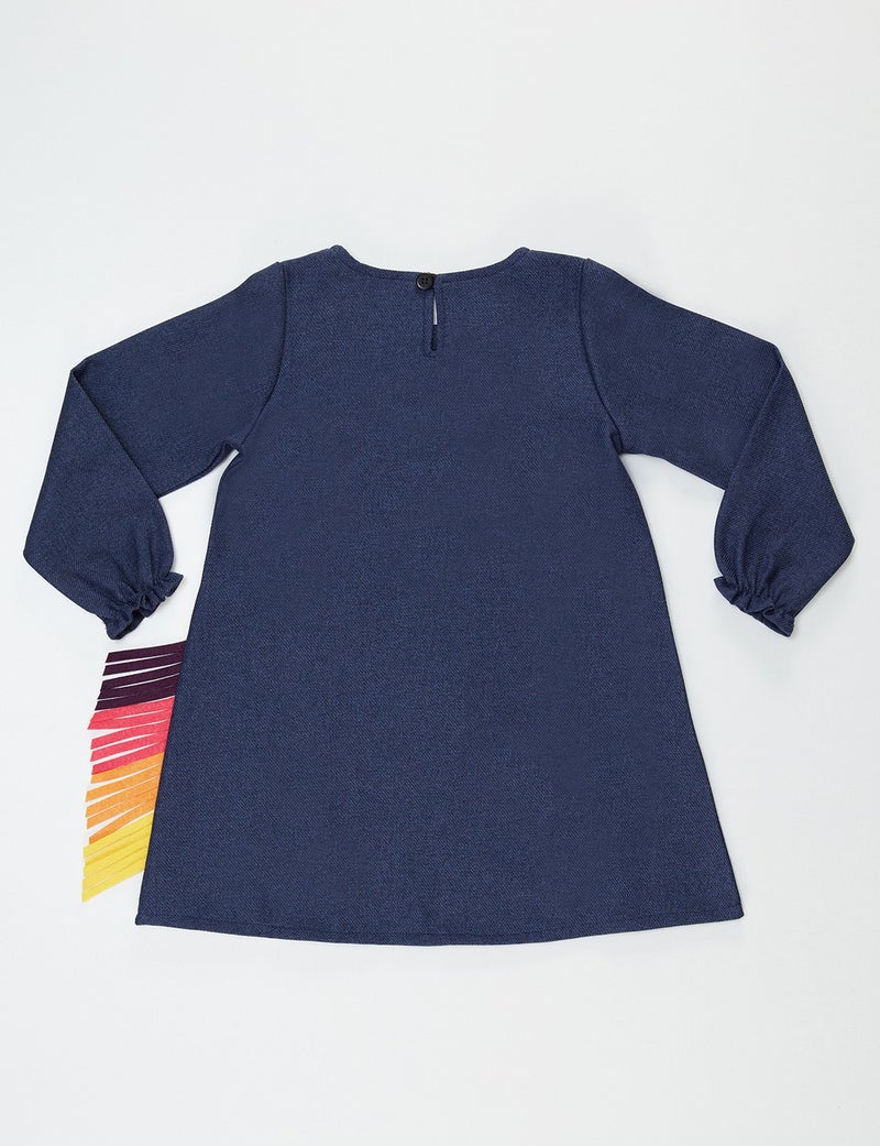 Denokids Colorful Unicorn Girl's Woven Dress  - Image 5