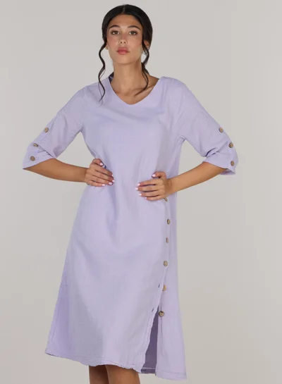 Just Nature Jenny Relaxed Fit Side Slit Midi Dress