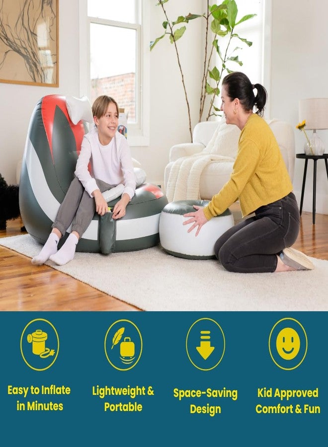 Qadory Inflatable Gaming Chair for Kids- Air Pump Included 2-in-1, Gaming Bean Bag Chair- Kids Gamer Chairs, Gamer Chairs for Kid- Floor Chairs for Teen Boy with Up to 300 LBS Capacity - Image 2