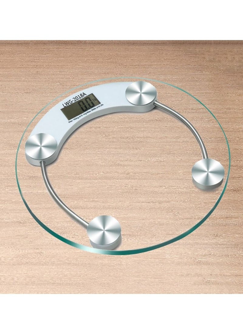 DubaiGallery Digital LCD Electronic Glass Body Weight Scale Health Bathroom Round - Image 2