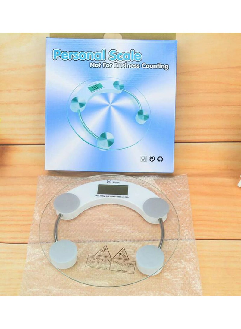 DubaiGallery Digital LCD Electronic Glass Body Weight Scale Health Bathroom Round - Image 5