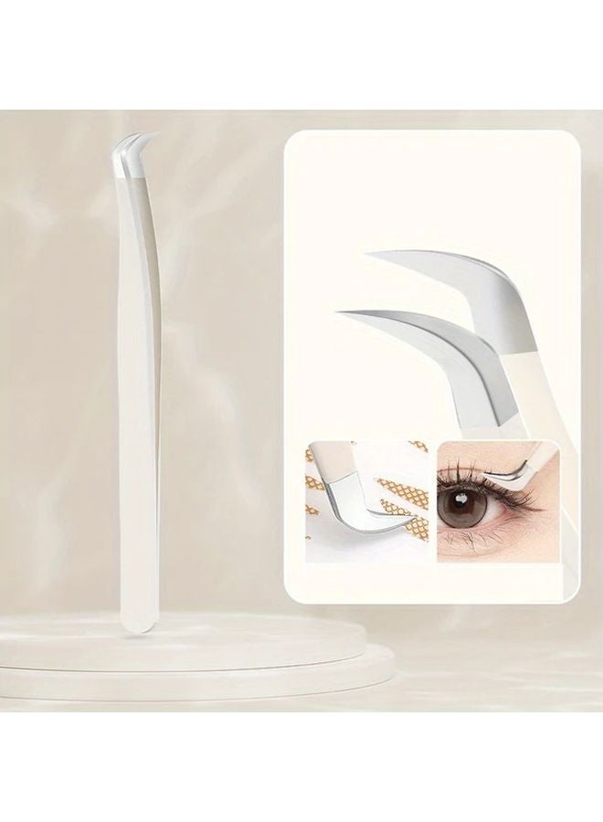 Short Hypoallergenic Eyelash Applicator Tweezers Curved Tip Easy Lash Application Removal - Image 4
