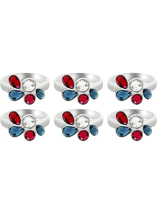 Linkage Napkin Ring - Set Of 6 - Silver - Image 1