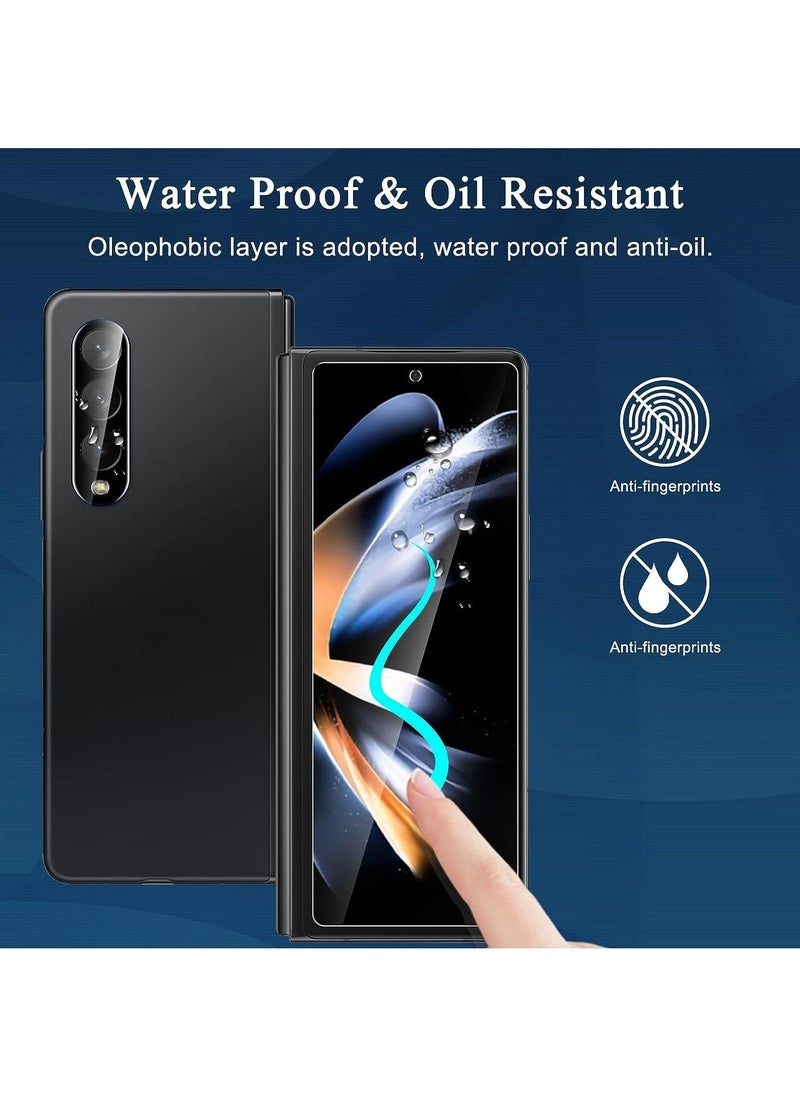 Generic - [2+2Pack] Galaxy Z Fold 4 Privacy Screen Protector and Tempered Glass Camera Lens Protector, Anti-Scratch, No Bubbles, Anti-Spy - Image 1