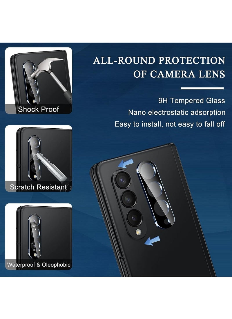 Generic - [2+2Pack] Galaxy Z Fold 4 Privacy Screen Protector and Tempered Glass Camera Lens Protector, Anti-Scratch, No Bubbles, Anti-Spy - Image 1