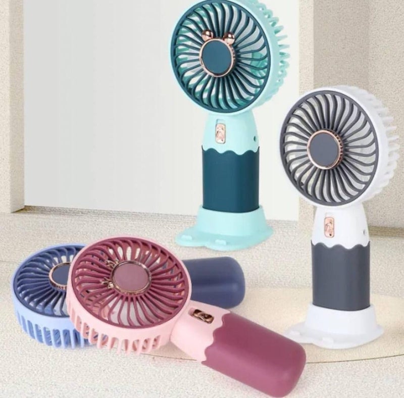 Litehom Mini Handheld Fan (Upto 2 Hours Running) Rechargeable Battery Operated Portable Fan, Desk Fan, Carry It Anywhere (SKY BLUE) - Image 5