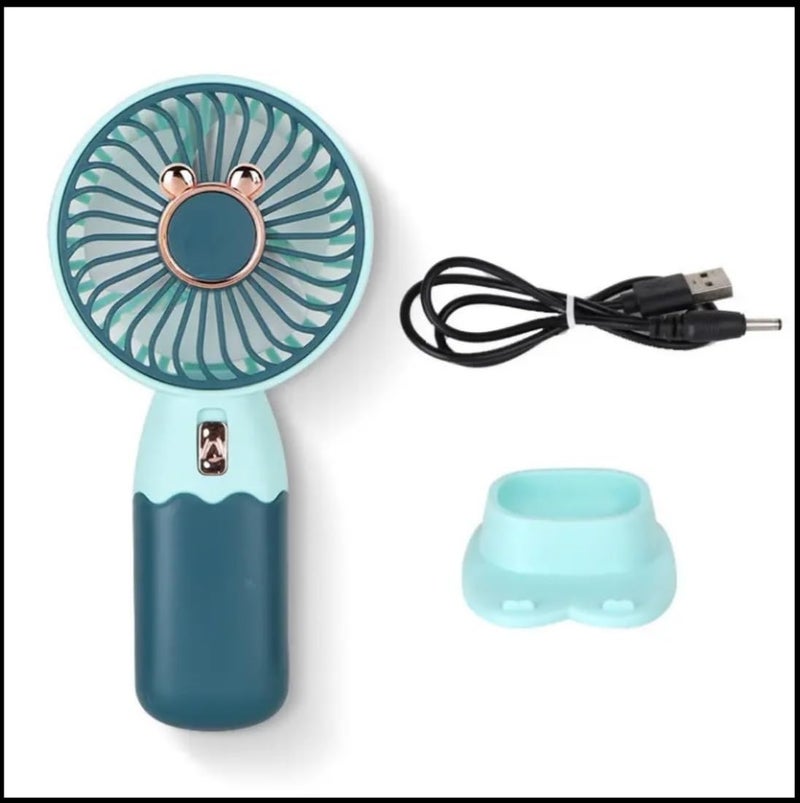 Litehom Mini Handheld Fan (Upto 2 Hours Running) Rechargeable Battery Operated Portable Fan, Desk Fan, Carry It Anywhere (SKY BLUE) - Image 2