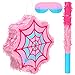 HI-BOOM Pink Spider Pinata Spider Pinata with Blindfold Stick and Confetti Spiderweb Ghost Birthday Party Decoration Game Supply 12 x 12 Small Fillable for Candy and Treats - Image 2